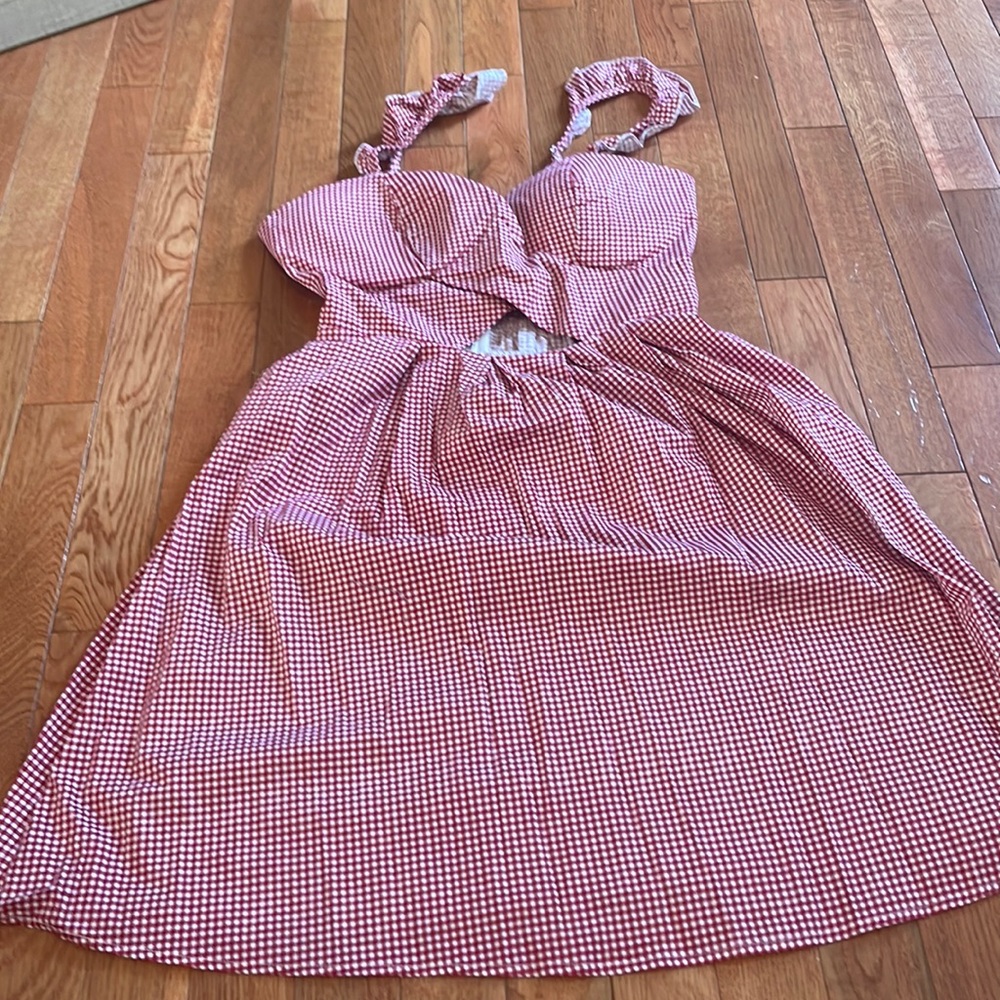 Red gingham dress